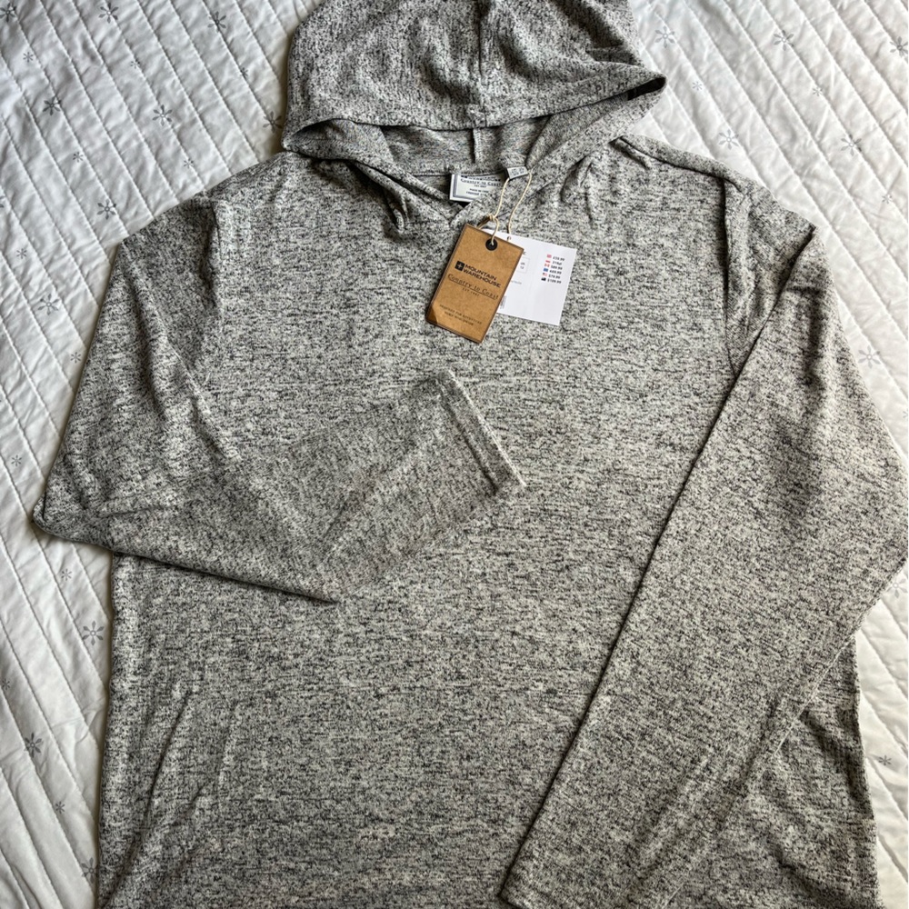 NEW! Super soft, grey heather, loungewear knitted hoodie by Mountain Wearhouse!